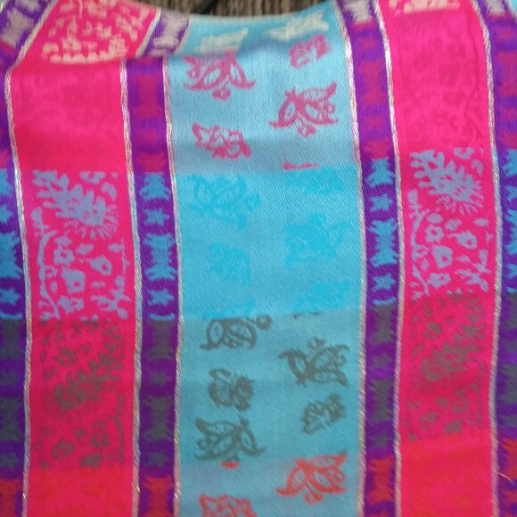 100% Pashmina Women Scarf Wrap Blue Pink Purple 70" x 27" Paisley - Picture 13 of 16